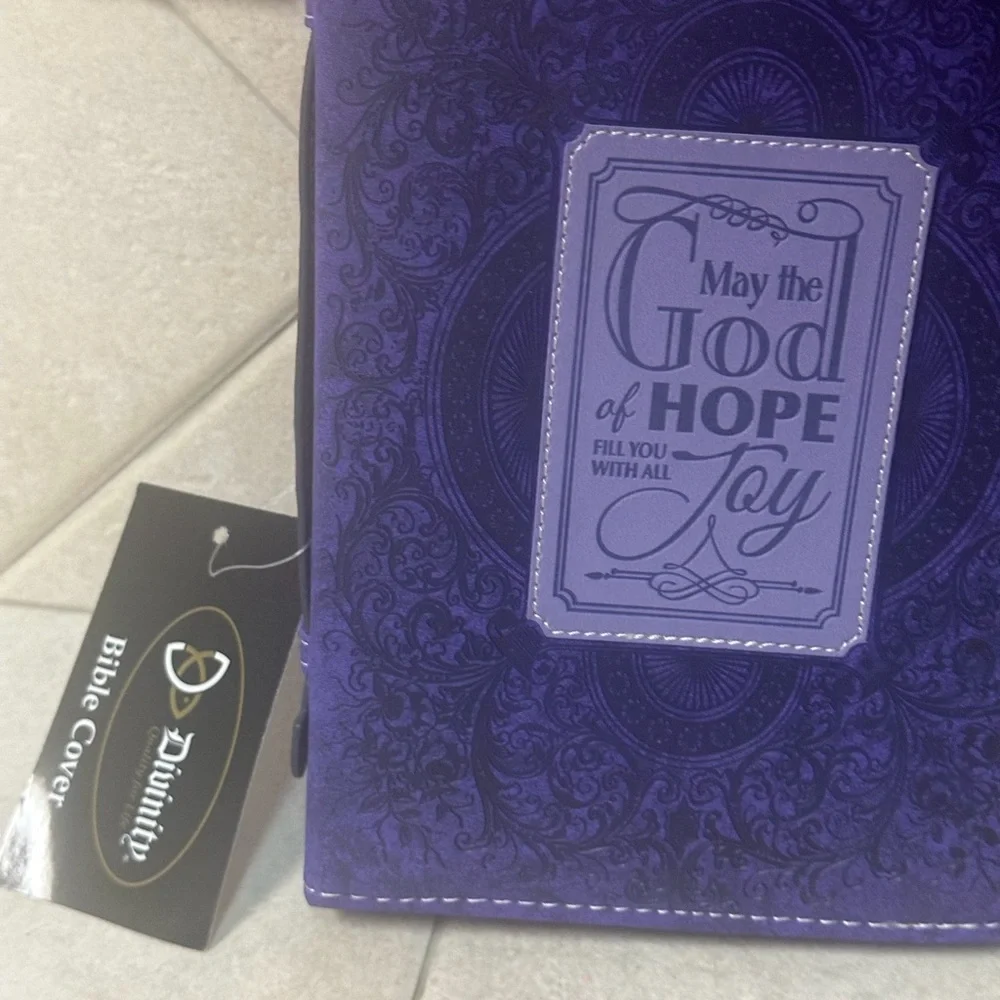 Purple Bible Cover - May the God of Hope Design
